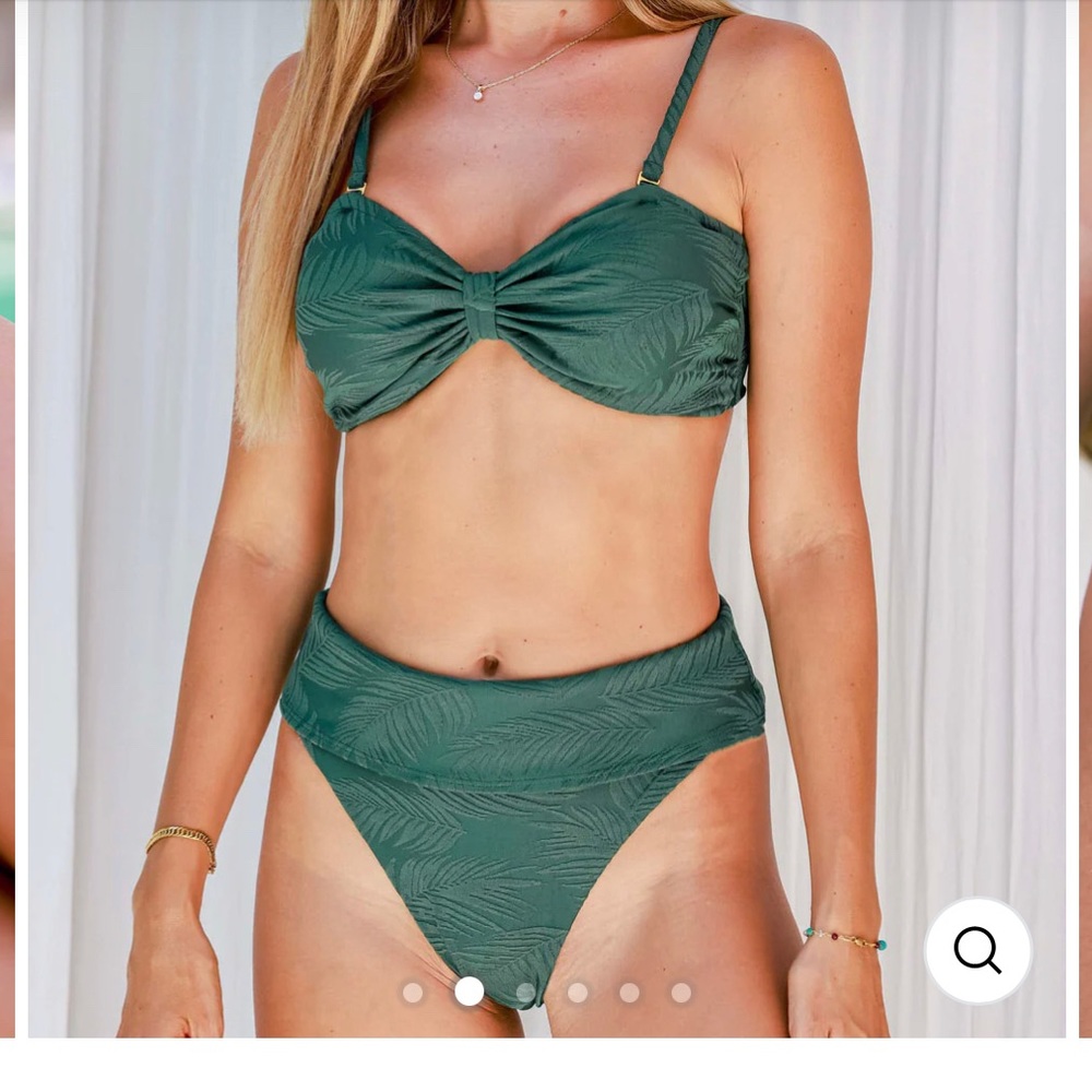 THE COSTA RICA - PALM JACQUARD BANDED SPORTY BIKINI BOTTOM